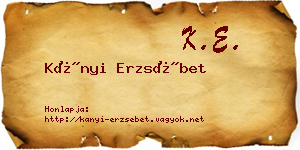 Kányi Erzsébet névjegykártya